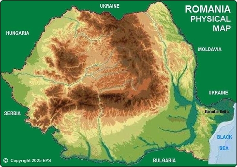 Mapa Fizyczna Rumunii